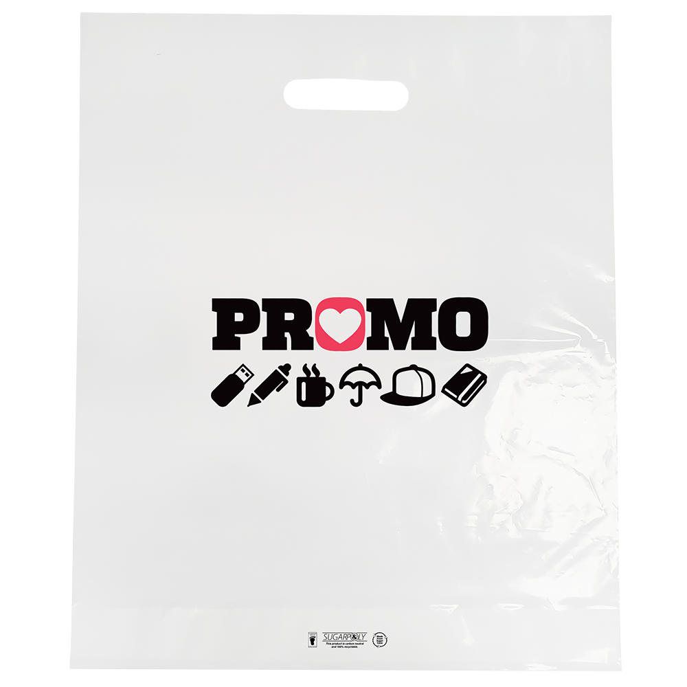 Custom plastic bags printed with your logo by Total Merchandise